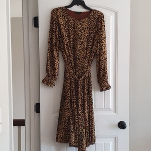 J.Crew Leopard Pleated Dress